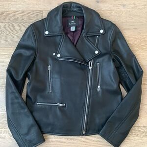 Paul Smith Black Moto  Leather Jacket